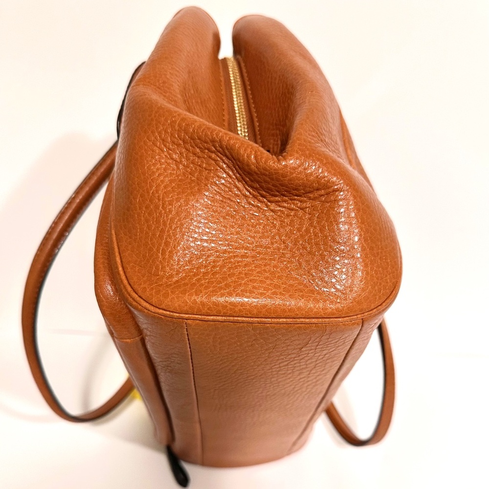 Coach Madison Madeline Large Brown Leather Bag Satchel Front Turn Lock Pocket - Picture 8 of 16